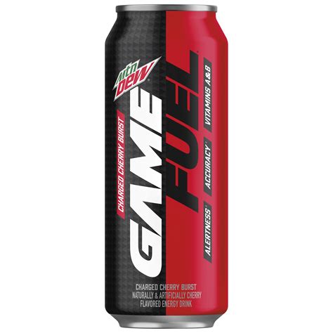mountain dew game fuel charged cherry burst naturally artificially cherry flavored energy