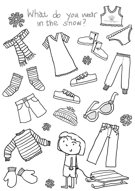 worksheet clothes winter activities preschool clothing themes