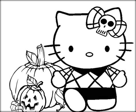kitty halloween printable pictures  kitty colouring pages