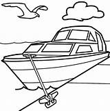 Boat Coloring Pages Drawing Coast Guard Printable Line Speed Dock Boats Kids Clipart Fishing Motor Color Row Ship Simple Bass sketch template