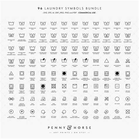 laundry symbols svg vector bundle wash label icons svg laundry icons