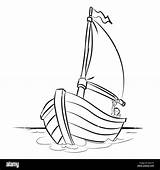 Barca Barco Negro Isolato Bozzetto Vettoriale Croquis Fumetto Vettore Tracciata Dibujados Aislados Animados sketch template