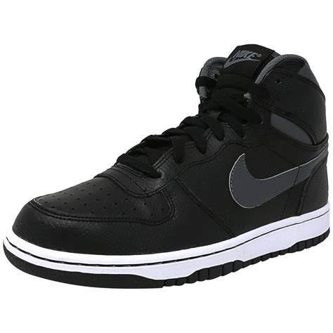 Nike Men S Big High Black Dark Grey High Top Leather Fashion Sneaker