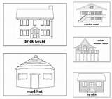 Colouring Houses House Pages Sheets sketch template