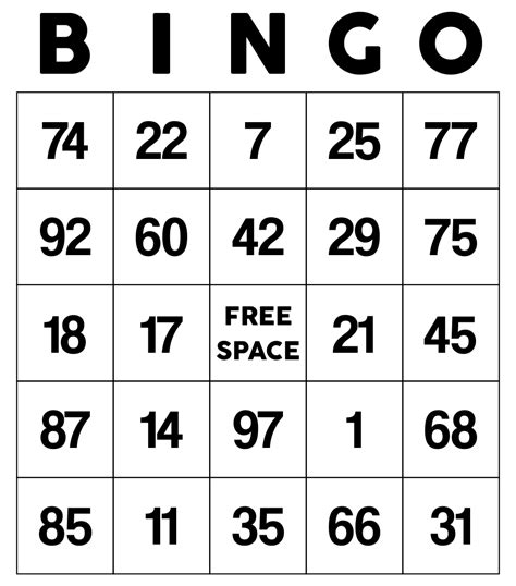 printable bingo cards   printable worksheet