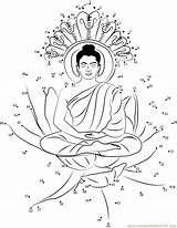 Buddha Outline Dot Coloring Drawing Pages Buddhist Connect Dots Worksheet Printable India Getdrawings Kids sketch template