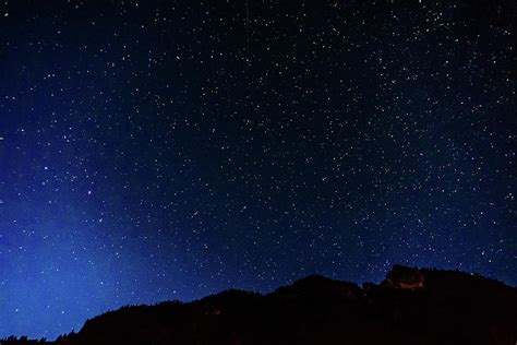 Many Starts On Blue Dark Night Sky As A Cosmos Background Photograph