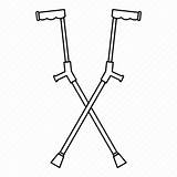 Crutches Outline Icon Crutch Thin Health Line Help Other Editor Open sketch template