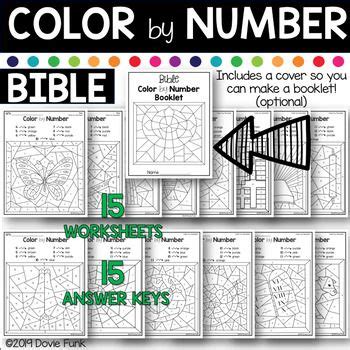 set  fifteen bible color  number coloring pages