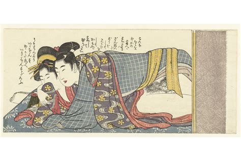 Erotica Japanese Shunga Loving Couple Kitagawa Utamaro 1790 1806