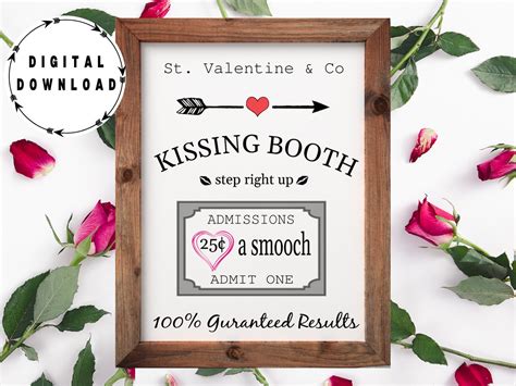 kissing booth sign printable wall art explore  etsy