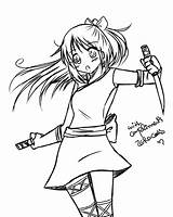 Ninja Girl Deviantart sketch template