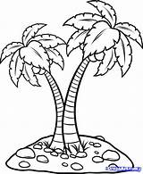 Coconut Coloring Getdrawings Tree sketch template