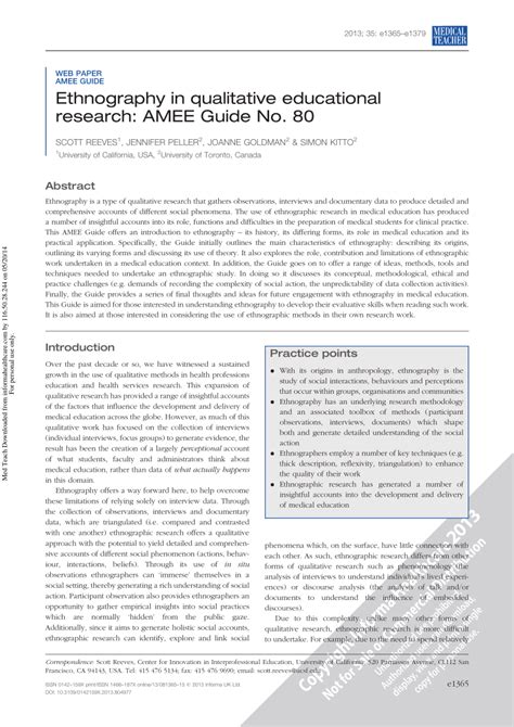 ethnography  qualitative educational research amee guide