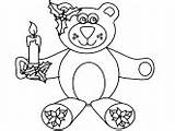Christmas Coloring Bear Pages Animal sketch template