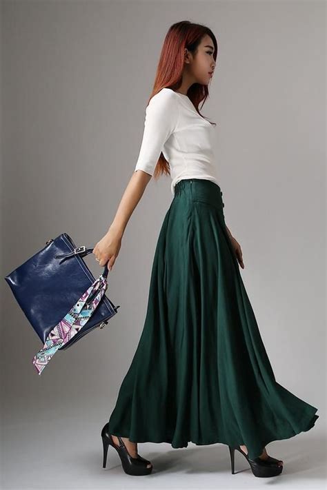 buttoned front cotton linen maxi skirt linen skirt circle etsy long