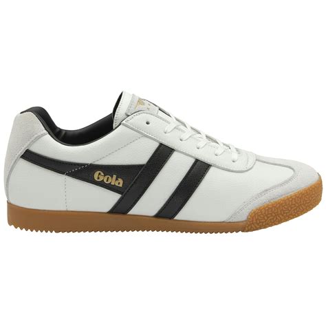 Buy Gola Mens Harrier Leather Sneakers In White Black Online At Gola