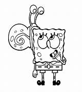 Spongebob Gary Coloring Pages Snail Climb Head Color sketch template