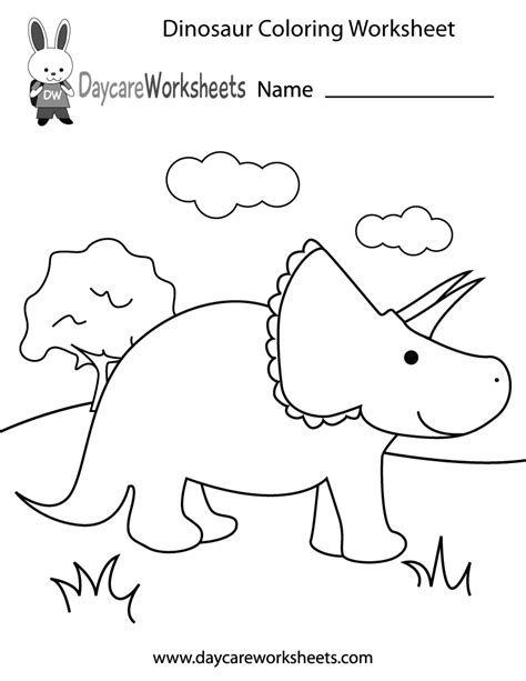 preschool dinosaur coloring worksheet