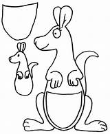 Kangaroo Coloring Pages Color Baby Printable Craft Kids Template Preschool Print Drawing Crafts Animals Sheet Clipart Australia Cliparts Joey Preschoolers sketch template