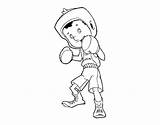 Boxer Boy Little Coloring Coloringcrew sketch template
