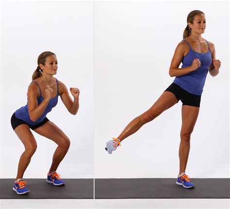 squat with side kick the moves you should be doing for a perkier butt