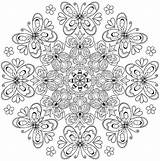 Coloring Mandala Pages Butterfly Printable Flower Mandalas Adult Dover Publications Sheets Doverpublications Colouring sketch template