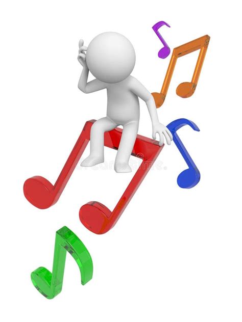 3d Singing Person With Musical Notes Stock Illustration Illustration