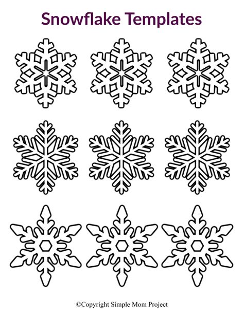 printable small snowflake templates simple mom project