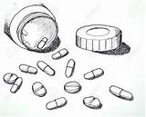 Pills Drawing Medication Hand Medicine Tablet Getdrawings sketch template