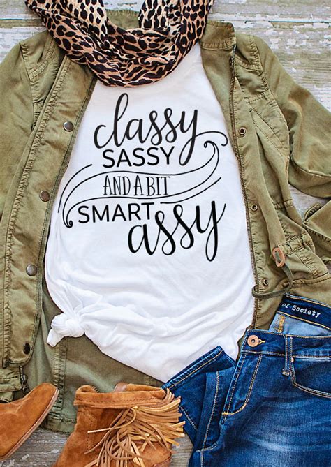 classy sassy and a bit smart assy t shirt women funny graphic tshirt