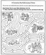 Jesus Heals Bible Centurion Coloring Pages Servant Activity School Kids Sunday Crafts Cornelius Maze Activities Preschool Man Gideon Search Christian sketch template