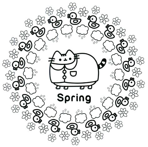 season pusheen spring coloring page pumpkin coloring pages spring