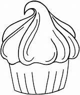 Cupcake Drawing Line Clipart Pages Freebie Cake Cliparts Cup Colouring Cards Library Lynn  Coloring Jpeg sketch template