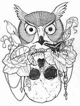 Skull Sugar Coloring Owl Pages Tattoo Drawing Easy Drawings Owls Muertos Dia Los Girls Marijuana Sketch Comments Deviantart Pano Seç sketch template