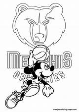 Coloring Pages Grizzlies Memphis Nba Mickey Mouse Print Browser Window sketch template