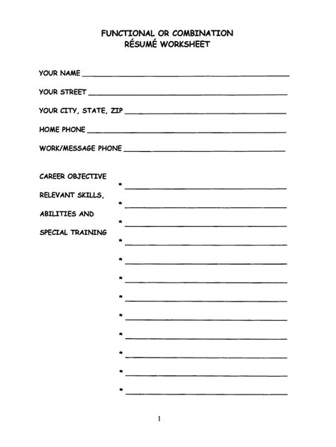 resume  fill  printable fillable blank pdffiller