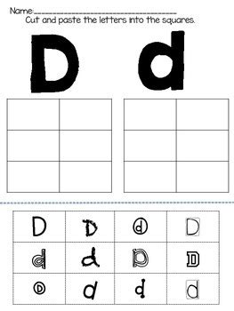 abc alphabet cut paste  match worksheet  kluttzy kreations
