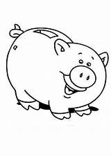 Piggy Colorluna Getdrawings Pig Getcolorings Cartoons Webstockreview Spaarvarken sketch template