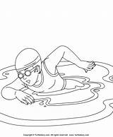 Swimming Coloring Pages Printable Kids Sports Sheets Color Sheet Coloring4free 2021 Games Preschool sketch template
