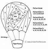 Balon Vouwen Circleofcrafters Piecing Printables Folded Foundation Verob Zszywka Luchtballon Quiltpatronen sketch template