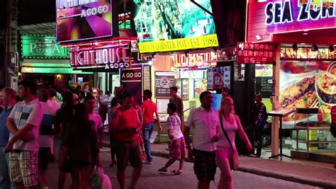 thailand pattaya march 31 2014 walking street is red