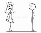 Flirting Frau Karikatur Einander Betrachten Flirten Mannes Looking sketch template