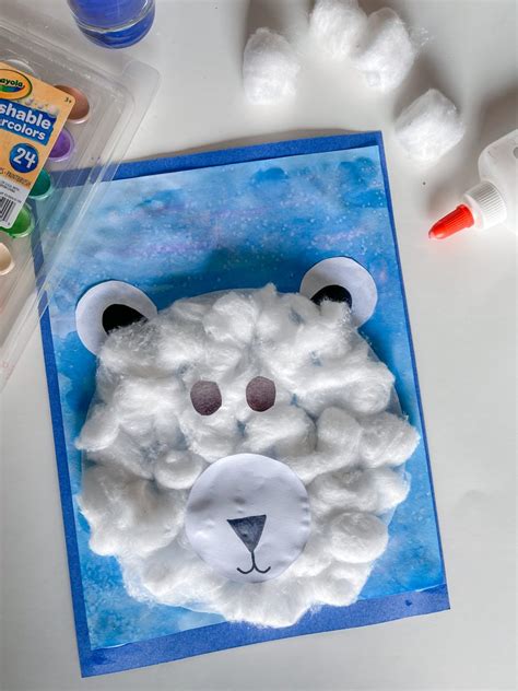 easy polar bear craft  preschool kids sandbox academy