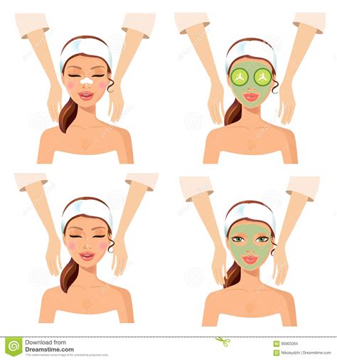 beautiful woman relaxing at spa salon face body massage