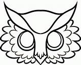 Owl Mask Face Colouring Drawing Coloring Pages Draw Masks Outline Printable Template Bird Kids Owls Step Diy Animal Mascara Painting sketch template
