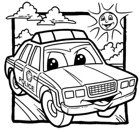 cartoon police car coloring page police car car coloring pages cars