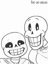 Coloring Pages Undertale Sans Papyrus Print Printable Color Getdrawings Frisk Getcolorings Template sketch template