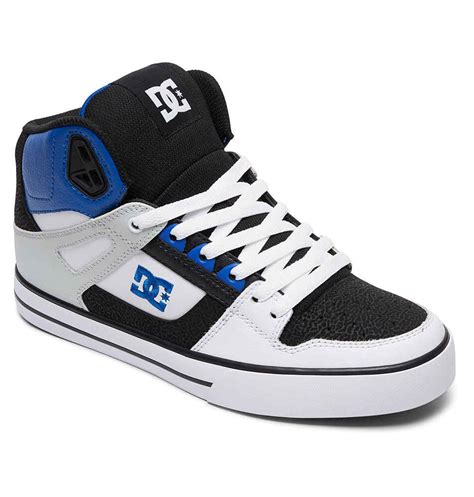 Dc Pure High Top Shoe Black White Blue Footwear Shoes
