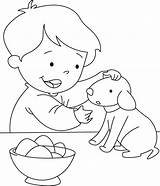 Coloring Puppy Boy Eating Eggs Pages sketch template